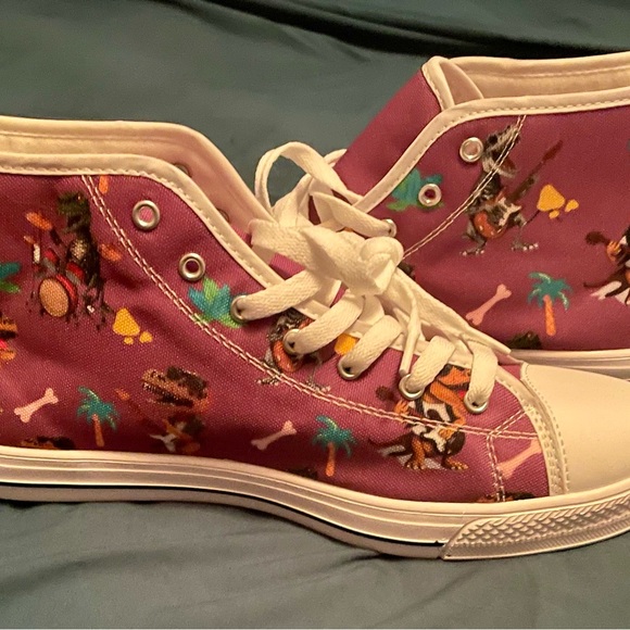 NWOT Unisex T-Rex Drums & Guitars High Top sneakers - Picture 4 of 6
